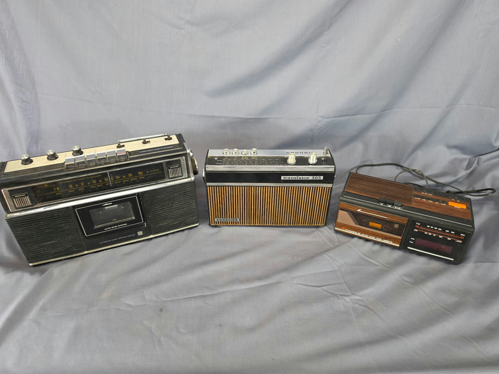Vintage 1970s/1980s Radio & Cassette Player Lot (3 Units) - Sears, Grundig, Candle UNTESTED - image 1 of 5