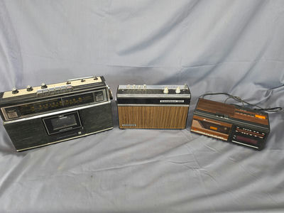 Vintage 1970s/1980s Radio & Cassette Player Lot (3 Units) - Sears, Grundig, Candle UNTESTED - Image 1 of 5