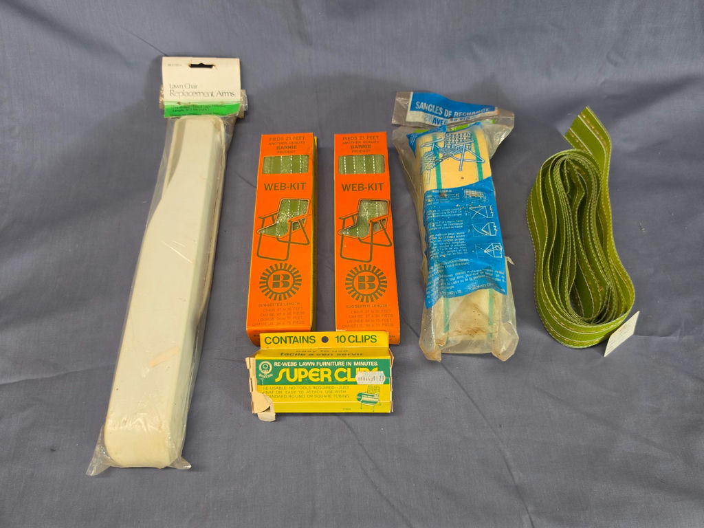 Vintage Aluminum Webbed Lawn Chair + Restoration Web-Kits Bundle - image 2 of 6