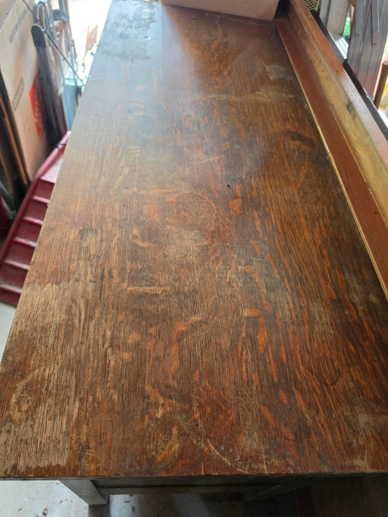 Antique Arts & Crafts / Mission Style Quarter-Sawn Tiger Oak Sideboard Buffet - image 6 of 6