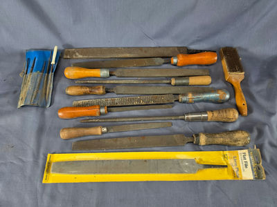 Vintage Hand File & Wood Rasp Tool Lot - (15+ Pcs) incl. Mastercraft, Needle Files & File Card - Image 1 of 1