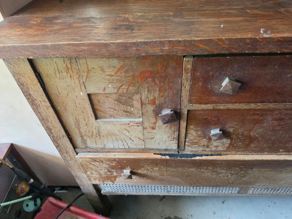 Antique Arts & Crafts / Mission Style Quarter-Sawn Tiger Oak Sideboard Buffet - image 2 of 6