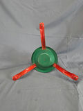 Vintage Metal Christmas Tree Stand - Red & Green Mid-Century 3-Leg Holder - thumbnail 3 of 3