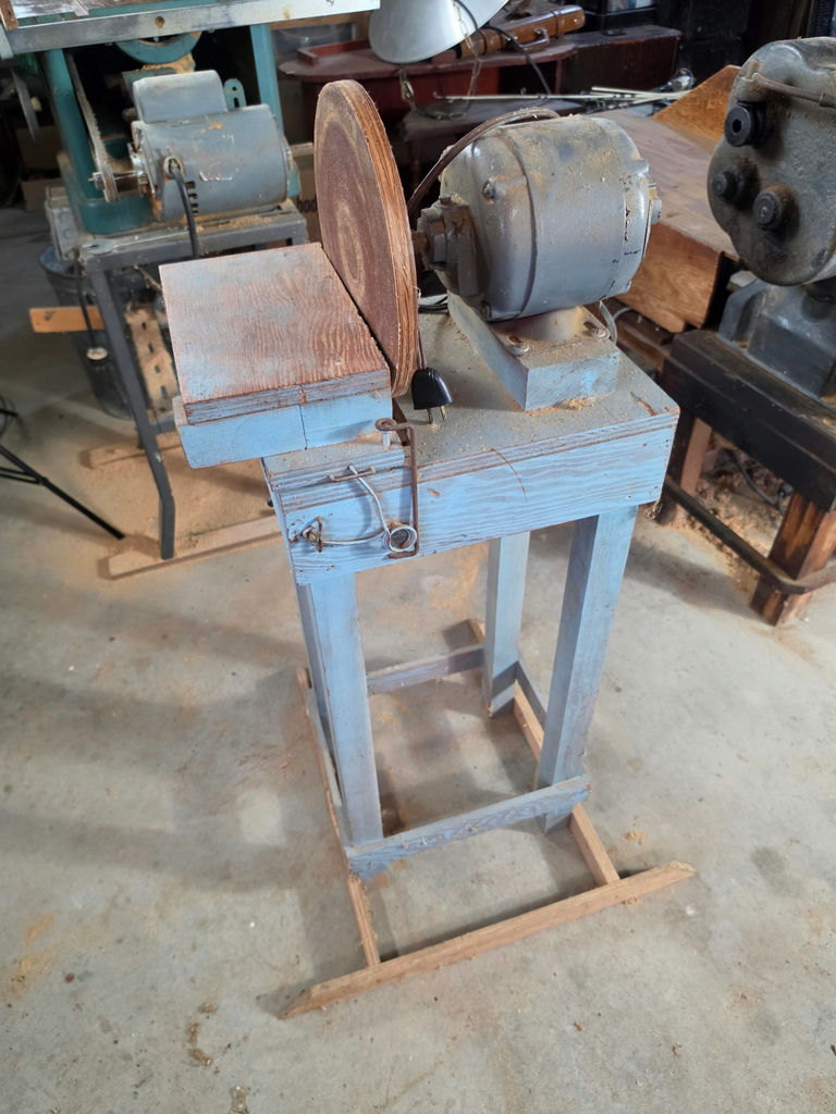 Vintage Canadian General Electric Disc Sander on Custom Wooden Stand – Working - image 1 of 7