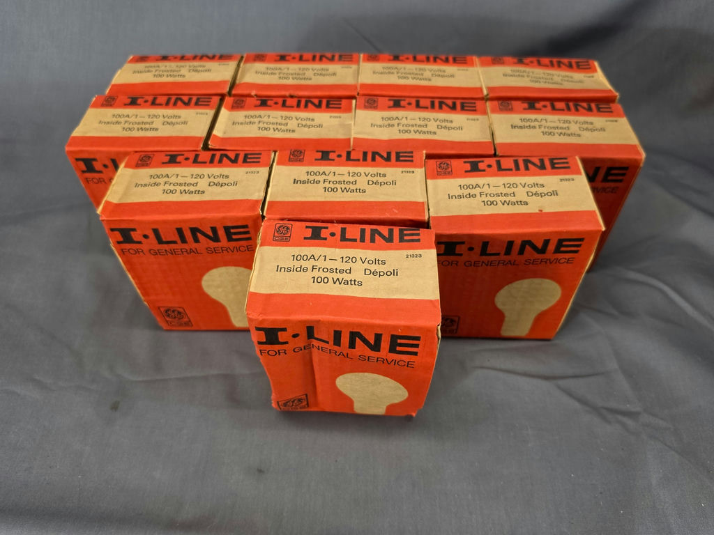 Vintage Canadian General Electric I-Line Light Bulb Boxes Lot - 100W 120V CGE - image 1 of 1
