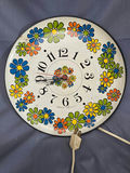Vintage 1970s Spartus Flower Power Electric Wall Clock - Retro Daisy Motif (Made in USA) - thumbnail 1 of 2