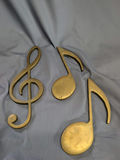 Vintage Solid Brass Musical Notes & Treble Clef Decor - 3 Piece Set - thumbnail 1 of 1