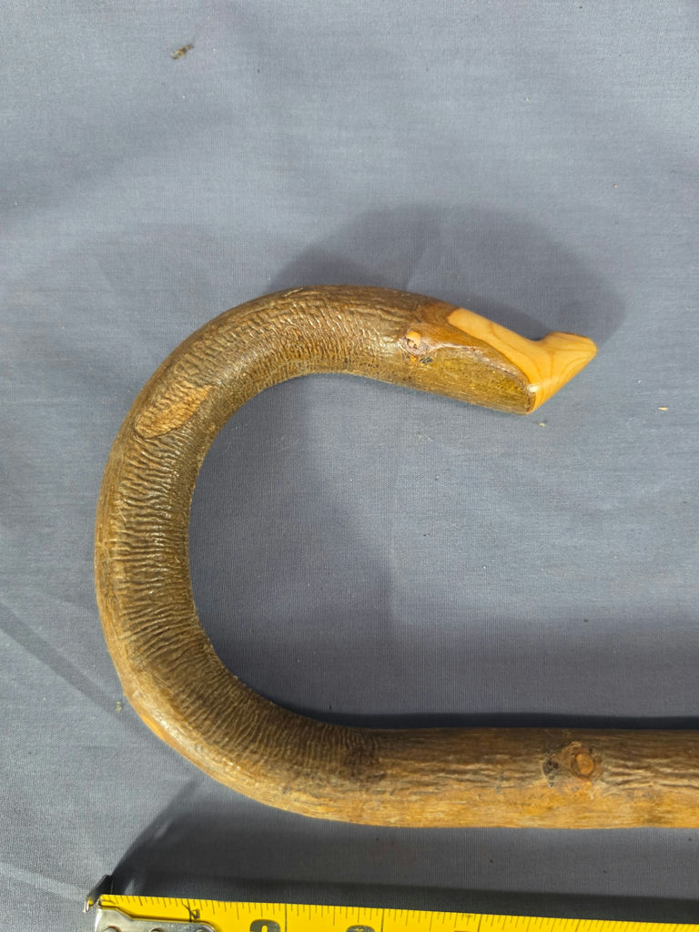 Vintage Handcrafted 60-Inch Wooden Shepherd’s Crook Staff / Walking Stick - image 3 of 5