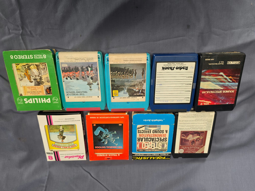 Vintage 8-Track Tape Collection with Carrying Case - 9 Tapes (Philips, Radio Shack, Realistic) - image 2 of 3