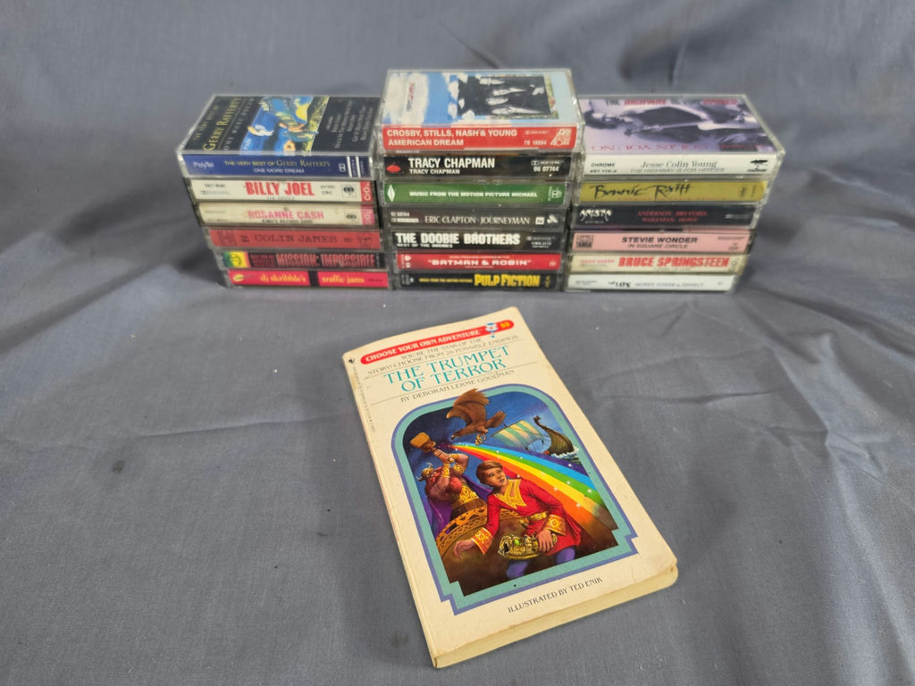 Vintage 1980s Retro Lot: Choose Your Own Adventure Book #55 + 19 Cassette Tapes (Classic Rock, Pop, Soundtracks) - image 1 of 1