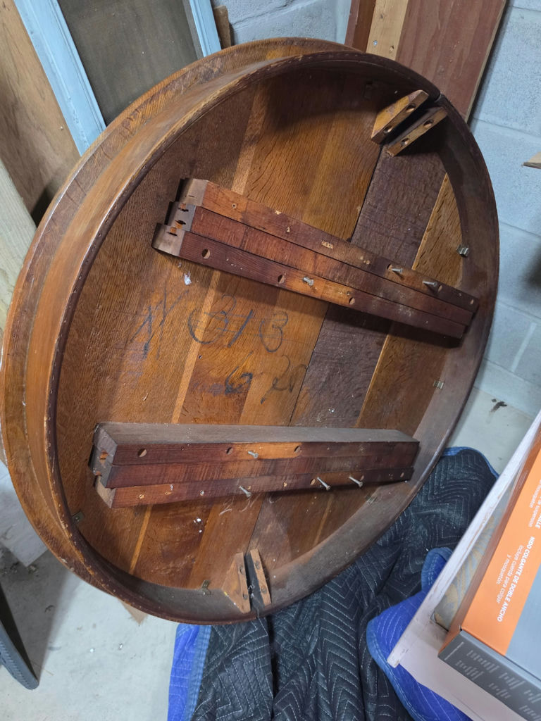 Antique 48" Quarter-Sawn Oak Round Pedestal Dining Table - Arts & Crafts Restoration Project - image 2 of 4