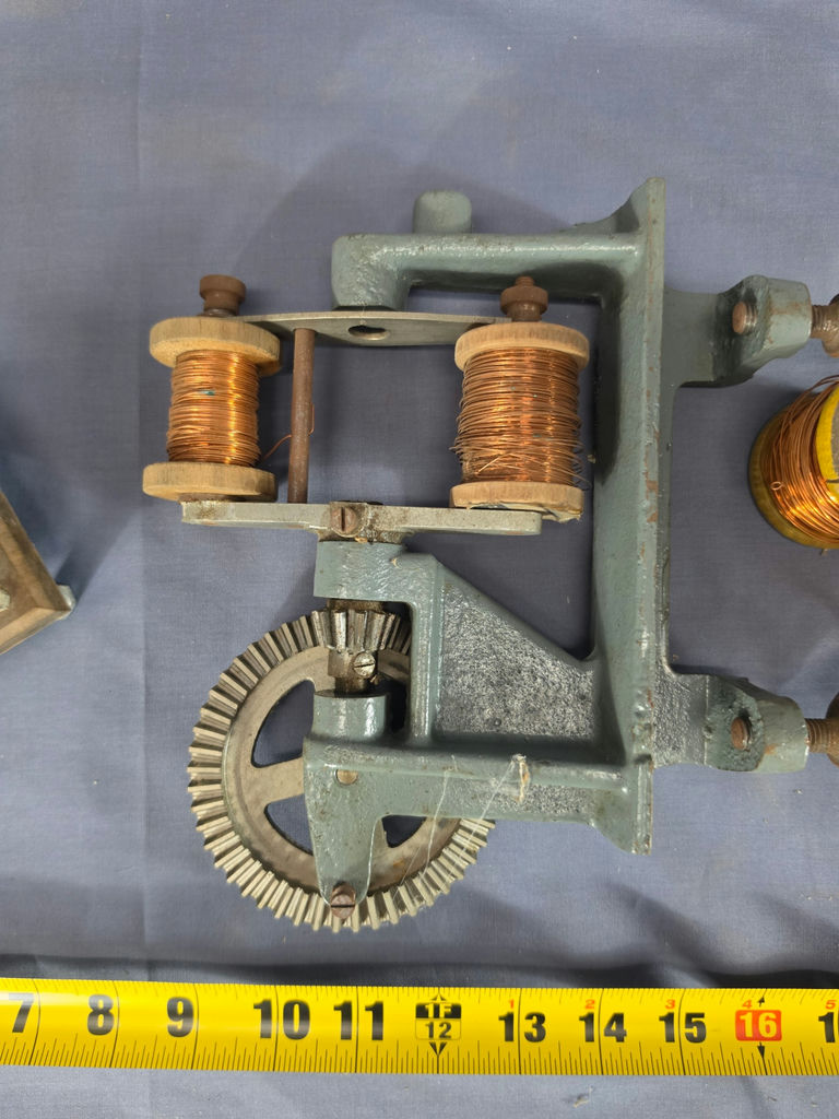 Vintage Hand-Crank Coil Winding Machine(incomplete I believe) & Copper Magnet Wire Spool Lot - image 5 of 6