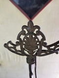 1920s Art Nouveau Cast Iron Bridge Arm Floor Lamp – Twisted Metal Column & - thumbnail 2 of 4
