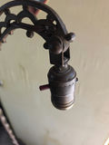 1920s Art Nouveau Cast Iron Bridge Arm Floor Lamp – Twisted Metal Column & - thumbnail 3 of 4