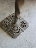 1920s Art Nouveau Cast Iron Bridge Arm Floor Lamp – Twisted Metal Column & - thumbnail 1 of 4