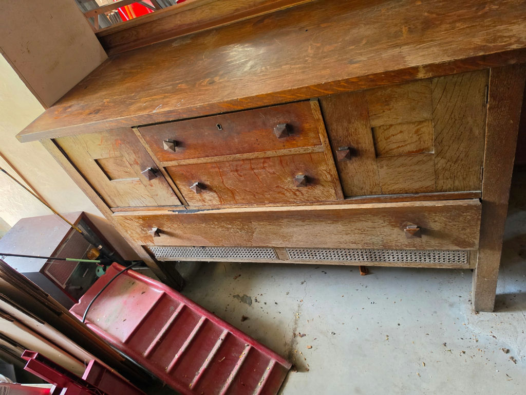 Antique Arts & Crafts / Mission Style Quarter-Sawn Tiger Oak Sideboard Buffet - image 1 of 6