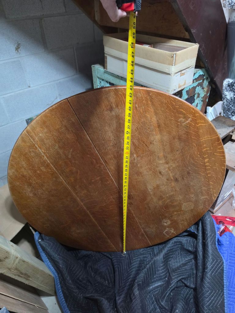 Antique 48" Quarter-Sawn Oak Round Pedestal Dining Table - Arts & Crafts Restoration Project - image 1 of 4