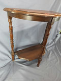Vintage Dark Wood Demilune Console Table with Turne - thumbnail 3 of 3