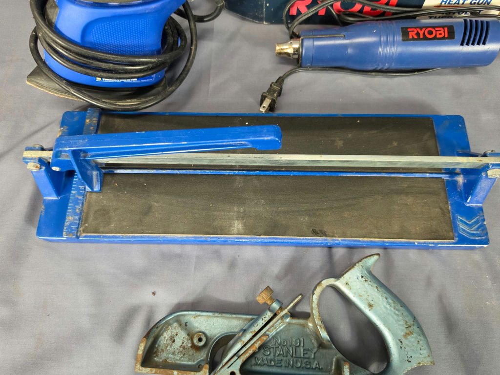DIY Home Reno Tool Lot - Ryobi Heat Gun, Palm Sander, & Manual Tile Cutter and Vintage Stanley No. 191 Rabbet Plane - Made in USA - Collectible / User Woodworking - image 5 of 5