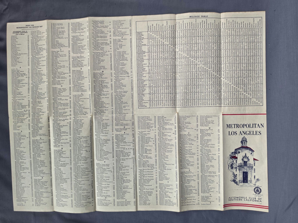 Vintage Automobile Road Map of Metropolitan Los Angeles - Automobile Club of Southern California - image 3 of 4