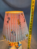 Vintage 1984 Disney Baby Mickey & Minie Mouse Nursery Lamp with original Pleated shade- Working - thumbnail 2 of 4