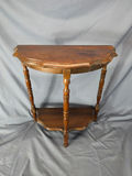 Vintage Dark Wood Demilune Console Table with Turne - thumbnail 1 of 3