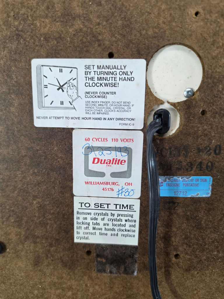 Vintage 1950s ADCO Sedalia MO Lighted Sign Clock by Dualite Inc. - 16" x 16" - image 7 of 7