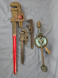 Vintage Canadian ETF Heavy Duty Pipe Wrench & Mixed Hand Tool Lot - 4 Pieces - thumbnail 1 of 2