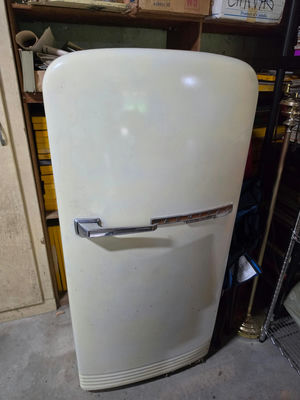 Vintage 1950s Admiral "Dual-Temp" Refrigerator – Turquoise & Copper Interior - Image 1 of 4