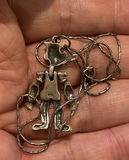 Sterling Siver 1930s Popeye Reticulated Necklace & Pendent - thumbnail 2 of 5
