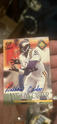 Anthony Carter Classic Proline Live 1994 Autographed Football Card Coa Vikings - Image 1 of 3