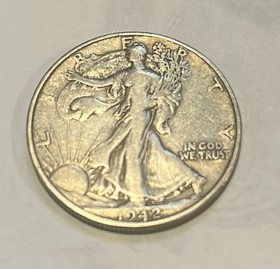 1942 D Liberty Walking Us Silver Half Dollar - Image 1 of 2