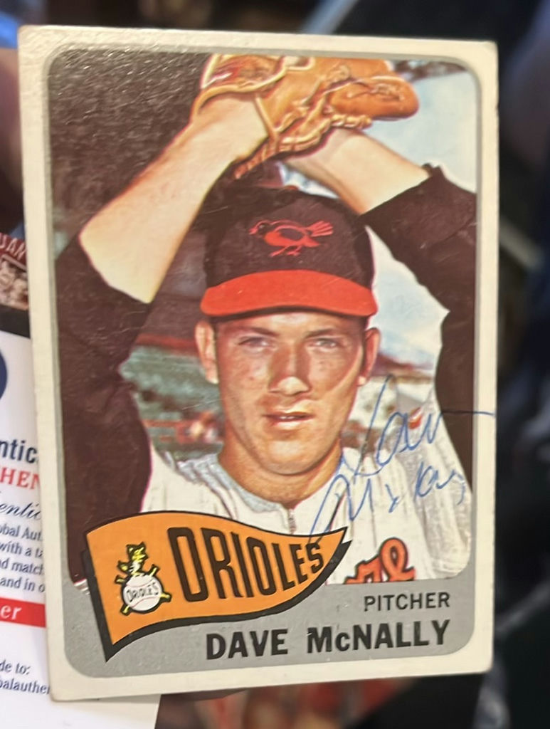 Dave McNally Autographed Orioles Baseball Card 1965 - image 1 of 3