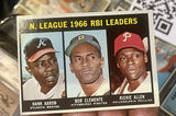 Topps Baseball Card 1966 RBI Leaders Hank, Aaron Roberto, Clemente,Richie Allen - thumbnail 2 of 4