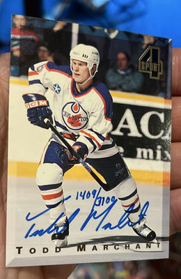 1994 Todd Marchant Classi 4 Sports Autographed Hock Card With Coa - Image 1 of 3