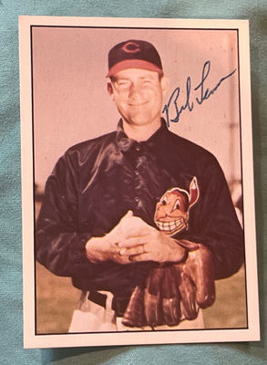 Bob Lemon 1979 Topps Autographed Baseball Card Cleveland Indians COA HOF - Image 1 of 3