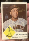 Orlando Cepeda 1963 Fleer Autographed Baseball HOF COA - thumbnail 1 of 3