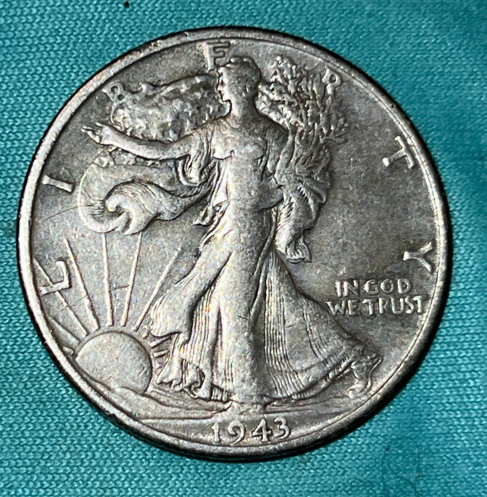 1943-S US Walking Liberty Silver Half Dollar Vf - image 1 of 2