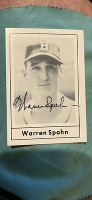Warren Spahn 1978 Grand Slam Autographed Baseball Card COA - Image 1 of 3