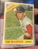 Tim McCarver Autographed Baseball Card Cardinals Topps 1966 Hof - thumbnail 1 of 3