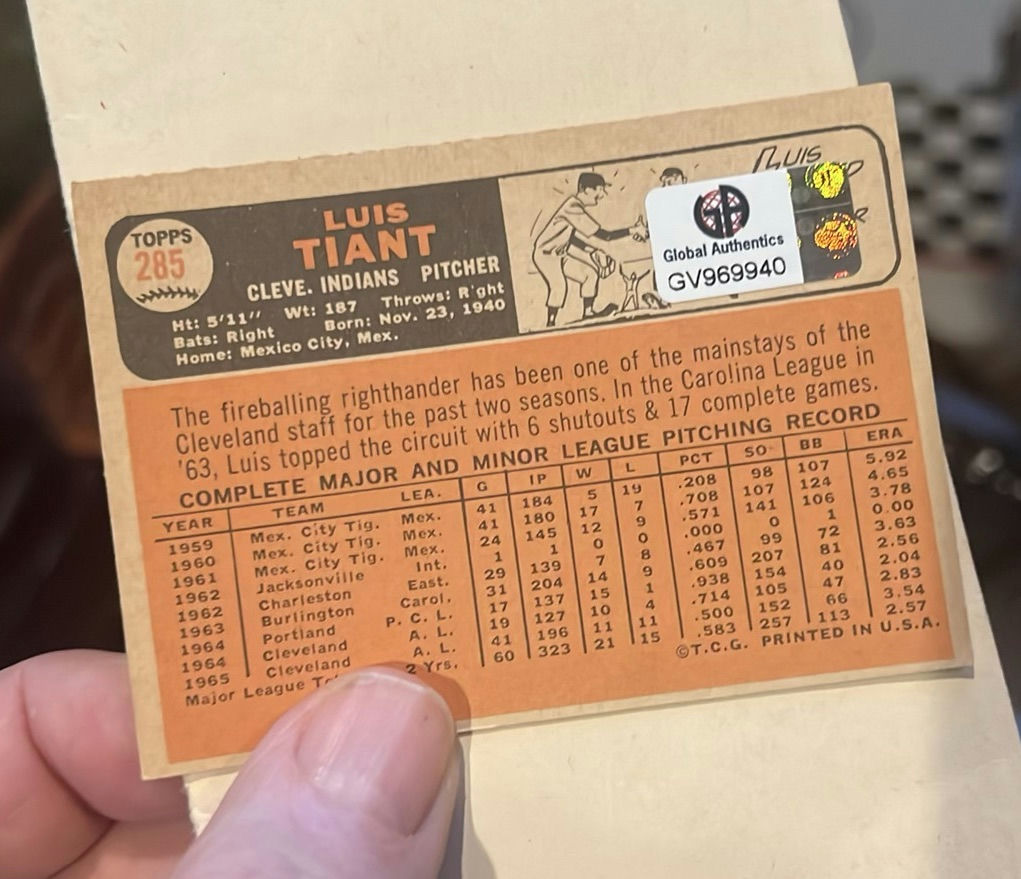 Topps Baseball Autographed Card 1966 Luis Tiant Red Sox Great - image 3 of 4