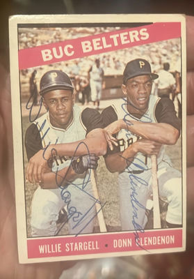 Willie Stargell Don Clenendon Topps Bucs Belters Autographed Cards With Coa - Image 1 of 4