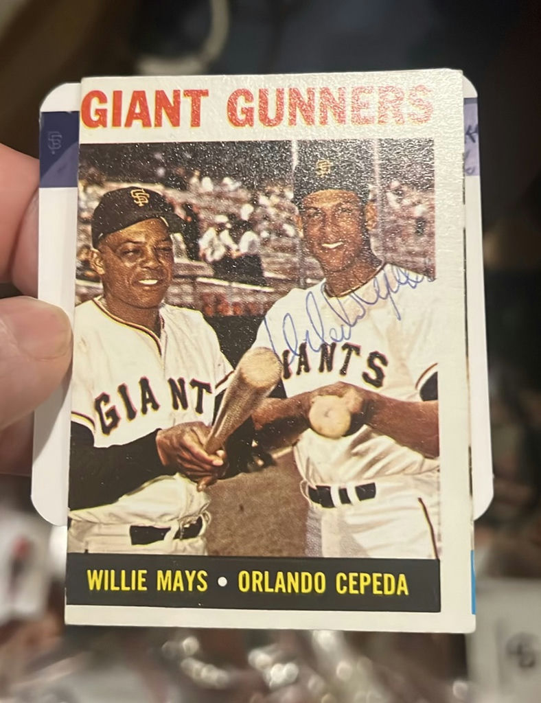 Topps Autographed Baseball Card Orlando Cepeda Giant Gunners Coa - image 1 of 3
