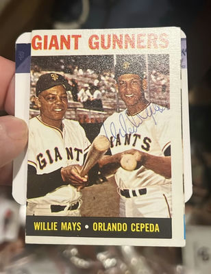 Topps Autographed Baseball Card Orlando Cepeda Giant Gunners Coa - Image 1 of 3