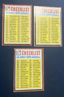 1962 Topps Baseball Check Lists 1, 2, 4 - Image 1 of 8