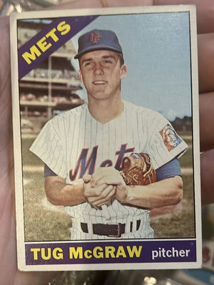 1966 Topps Baseball Card Metz Picture Tug Mcgraw #124 - Image 1 of 2