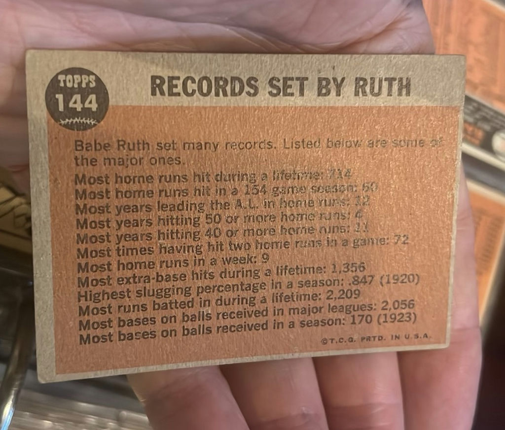 1962 Topps Baseball Babe Ruth Final Farewell Speech Card 144 - image 2 of 2