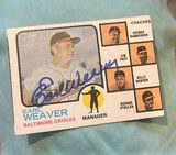 Earl Weaver Orioles 1973 Top Autographed Baseball Card COA HOF - thumbnail 1 of 3