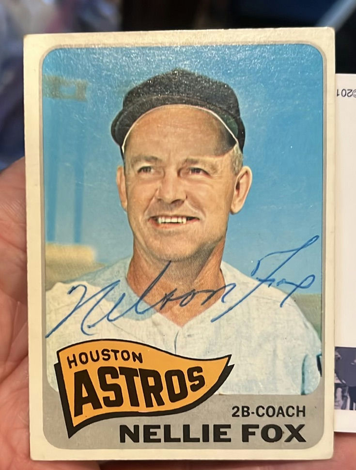 Nelly Fox 1965 Autographed Baseball Card Houston Astros HOF COA - image 1 of 3