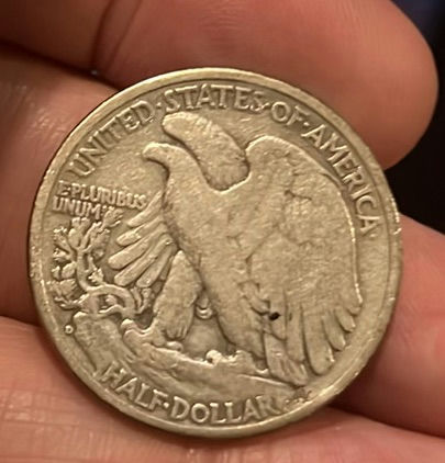 1944-d US Walking Liberty Silver Half Dollar Very Fine Condition - image 2 of 2